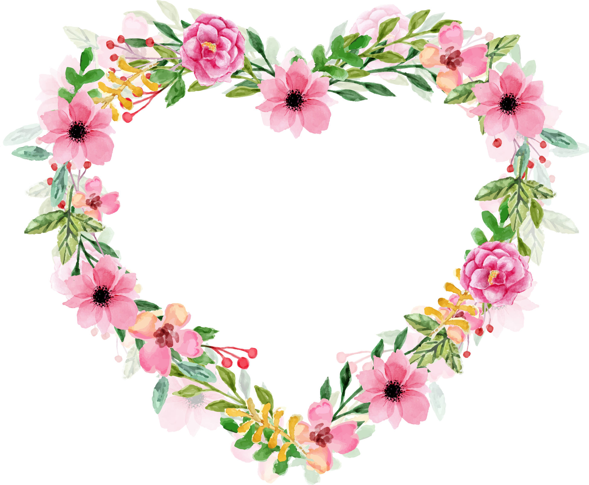 Heart Flower Romantic Free Clipart HQ Transparent PNG Image