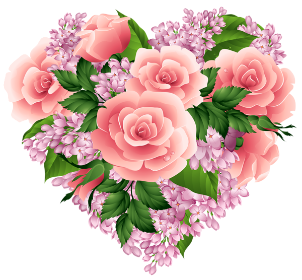 Heart Flower Romantic Photos Free Download Image Transparent PNG Image