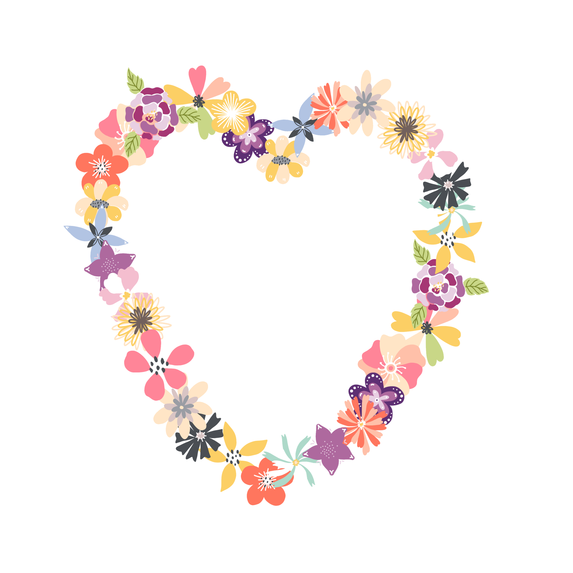 Heart Vector Romantic Flower Free Download Image Transparent PNG Image