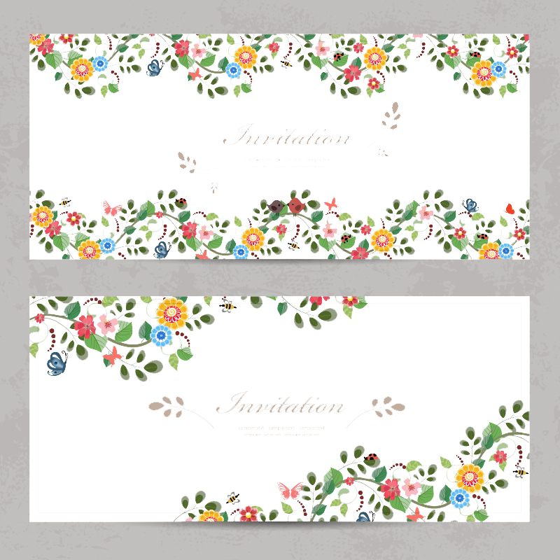 Butterfly Flower Wedding Greeting Euclidean Vector Invitation Transparent PNG Image