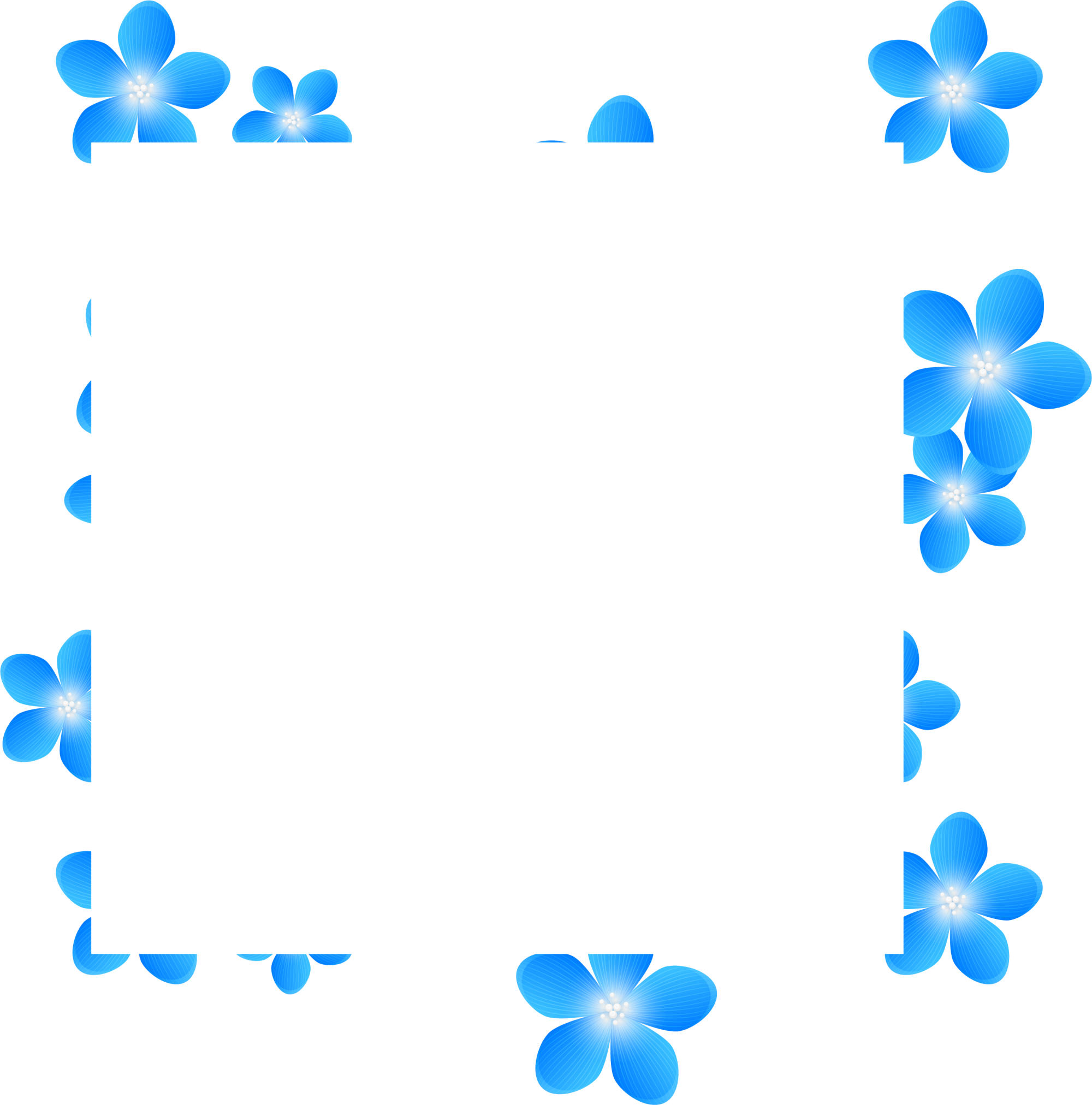 Blue Frame Flower Free Transparent Image HQ Transparent PNG Image