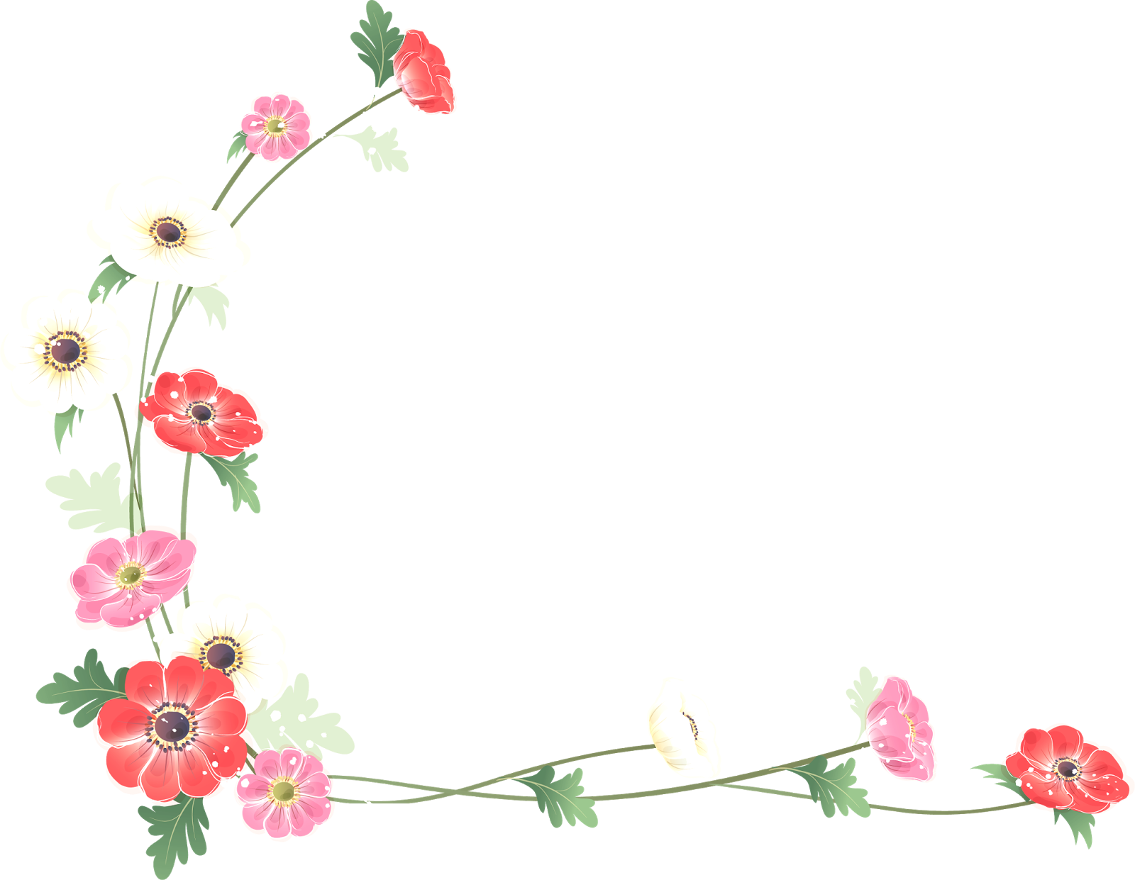 And Flower Border Watercolor Frames Borders Painting Transparent PNG Image