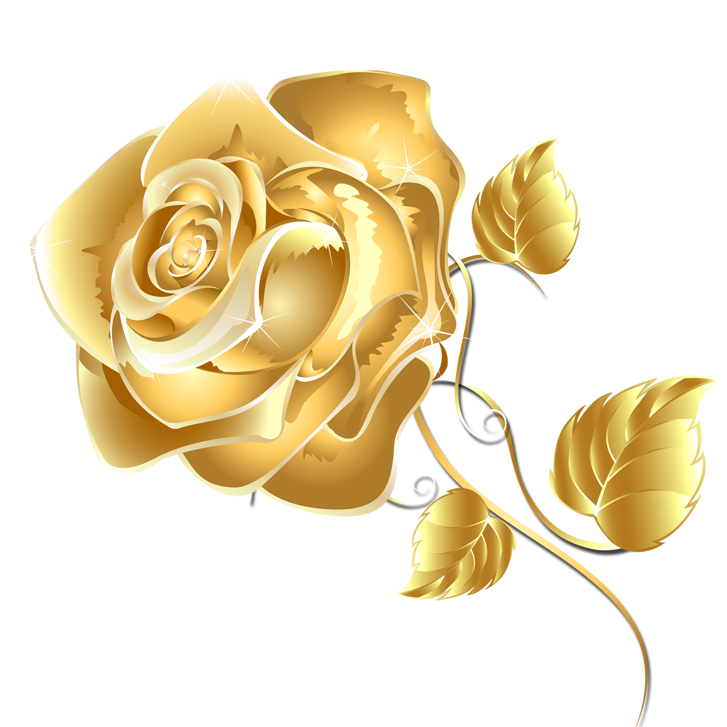 Flower Gold Package Rose Application Fashion Games Transparent PNG Image