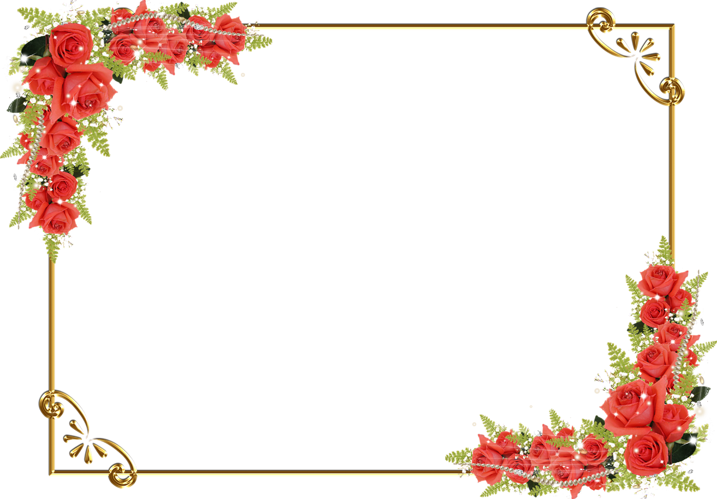 Rose Flower Border Drawing Red PNG Image High Quality Transparent PNG Image