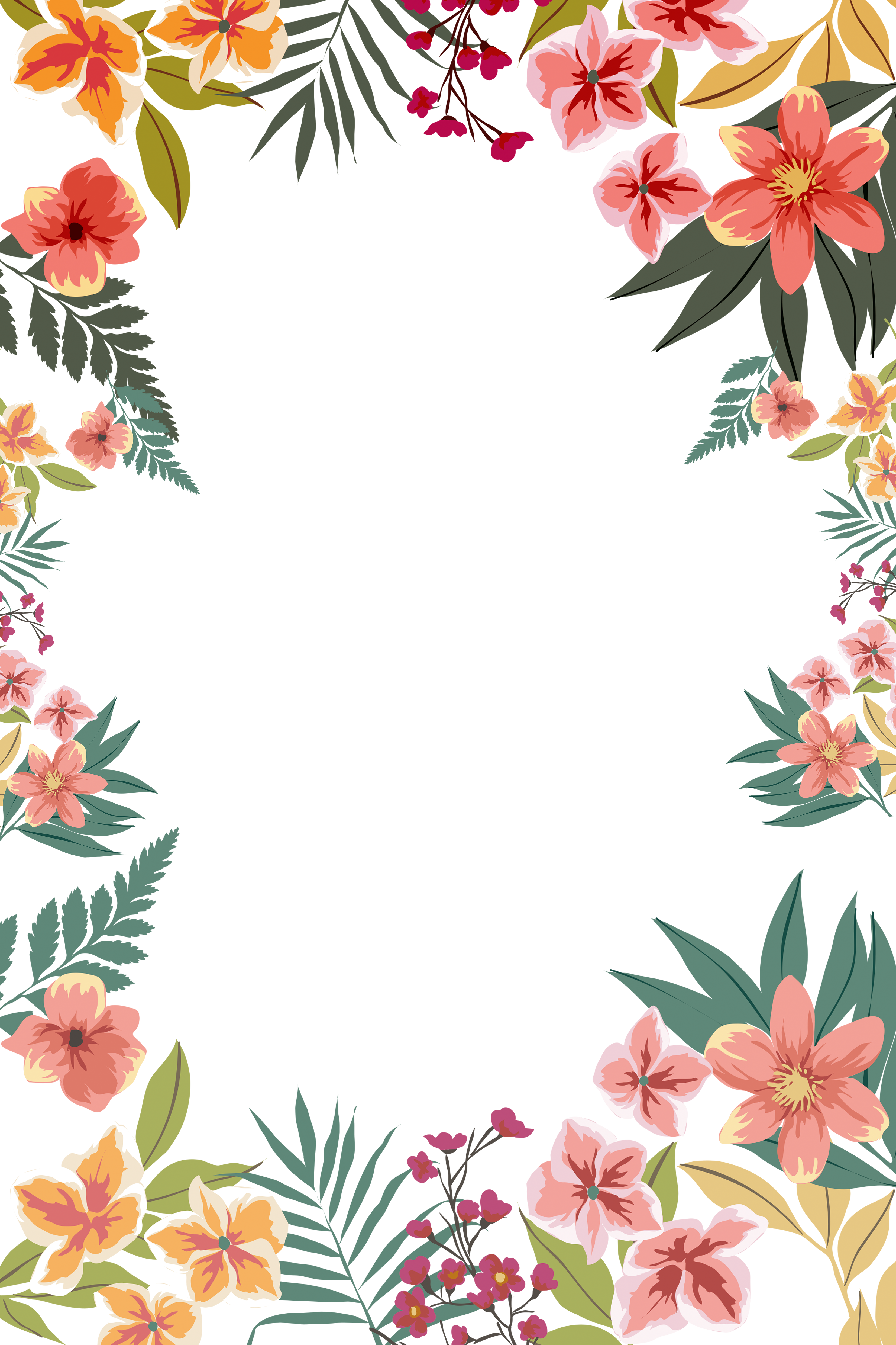 Paper Summer Shape Flower Border Free Download PNG HQ Transparent PNG Image