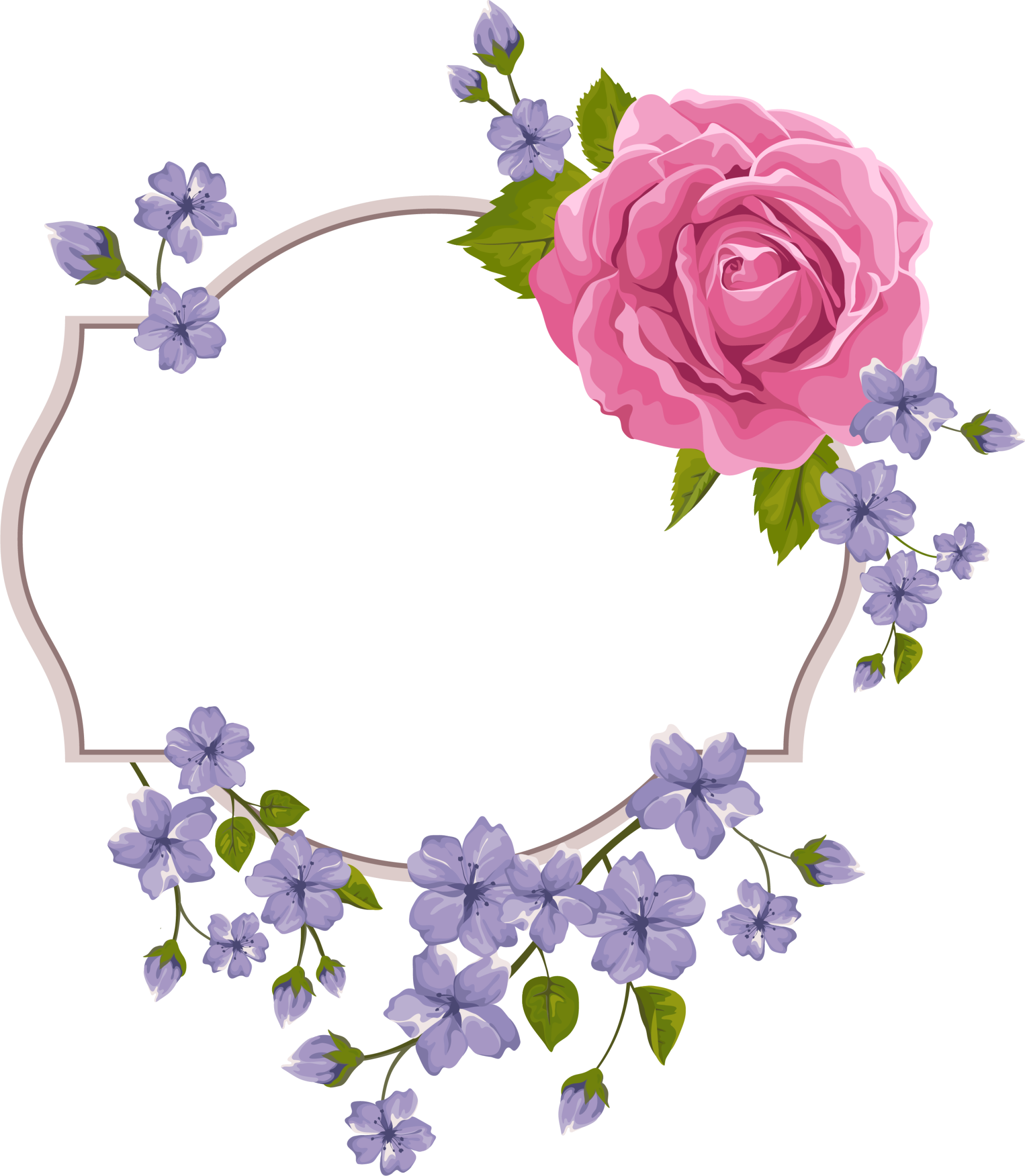 Flower Purple Frame Violet Invitation Wedding Transparent PNG Image