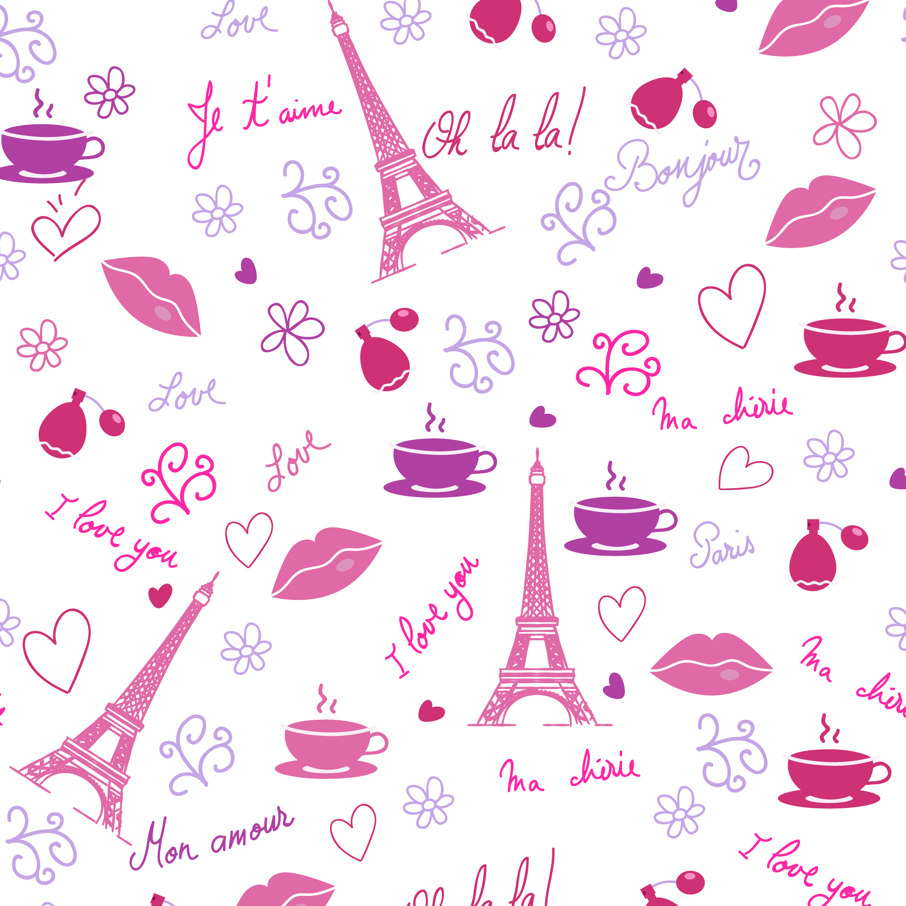 Pink Tower Eiffel Flower Element PNG Download Free Transparent PNG Image