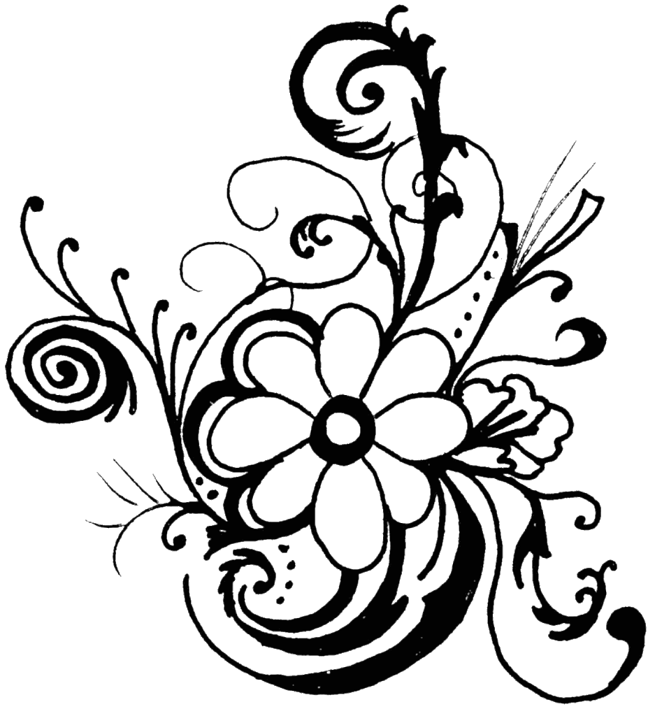 Flower Art Symmetry Black Floral Design Transparent PNG Image