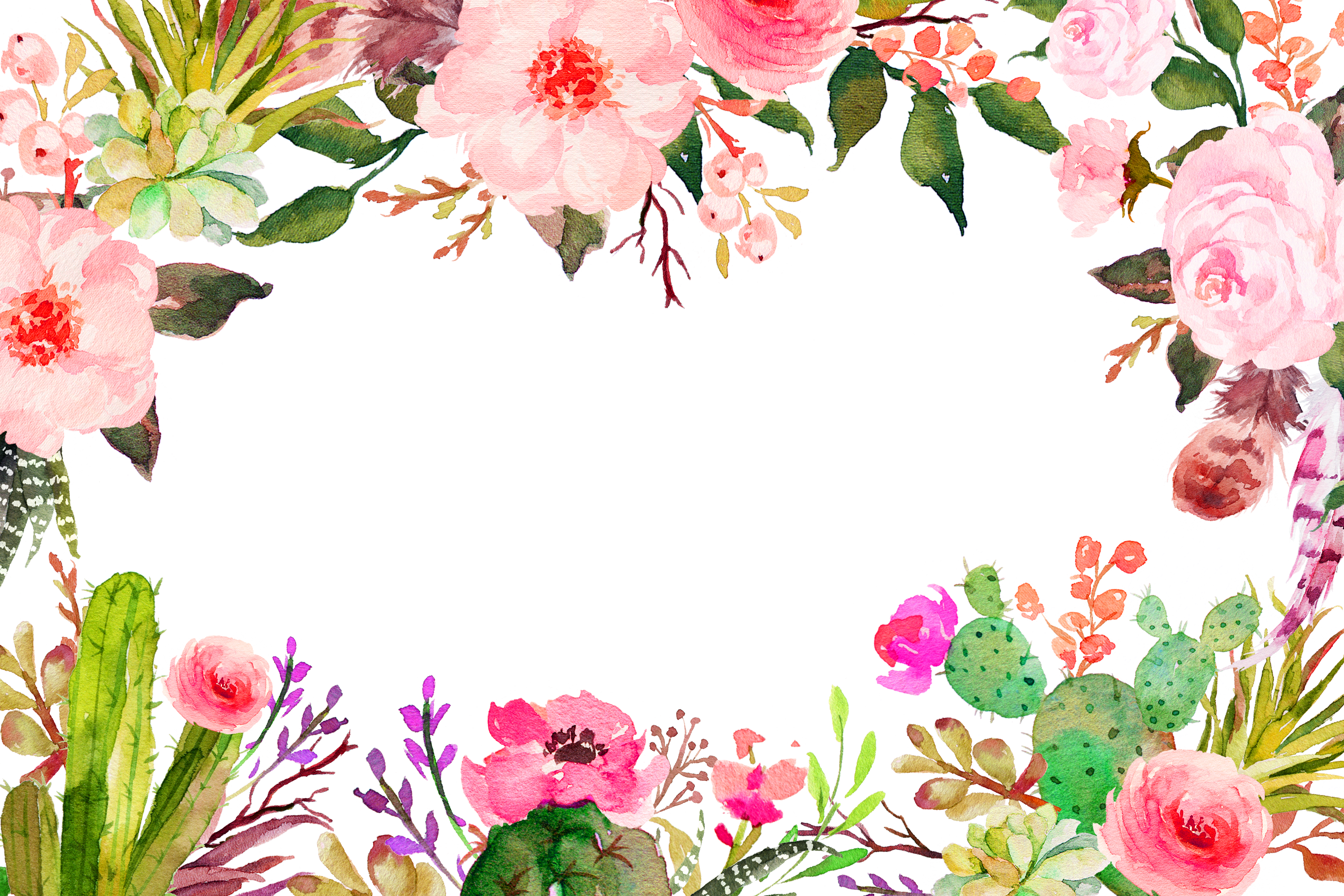 Watercolor Pink Plant Flower Painting Free PNG HQ Transparent PNG Image