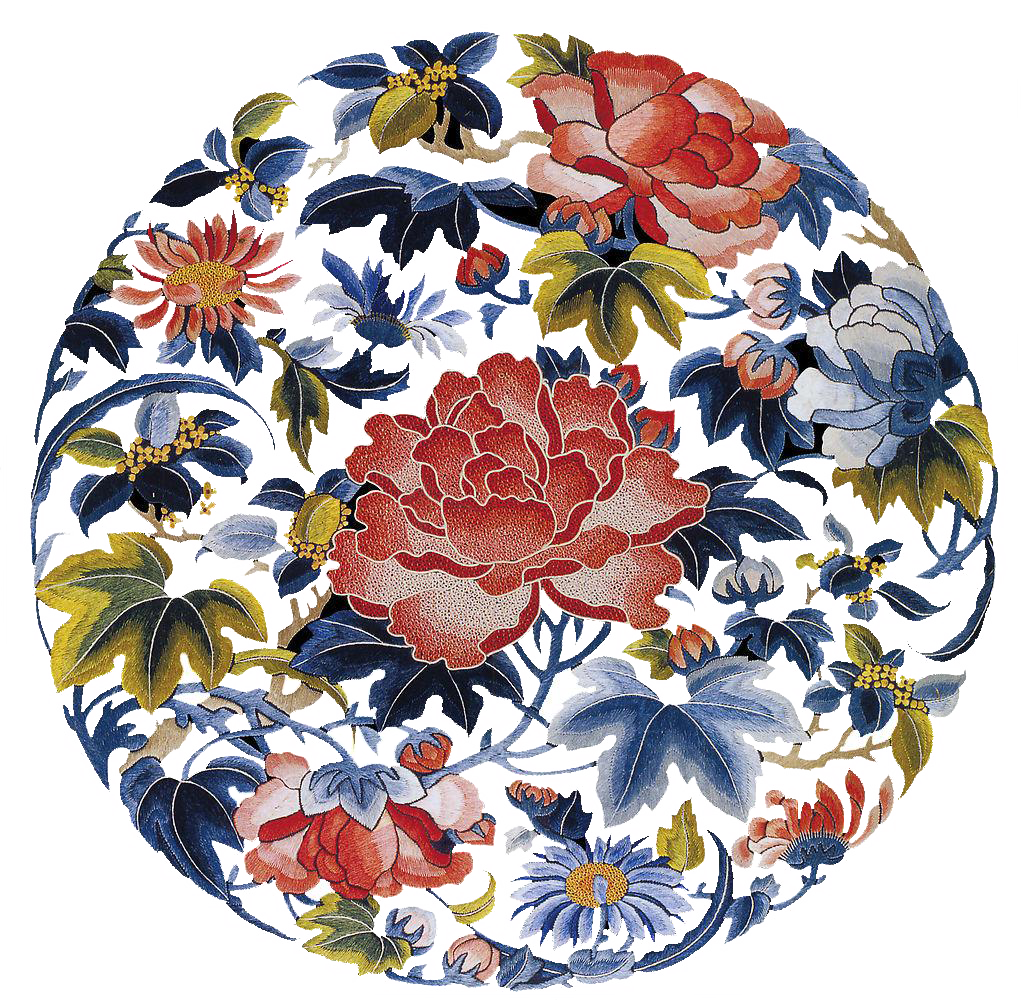 Plate Designs Flower Chinese Traditional China Embroidery Transparent PNG Image