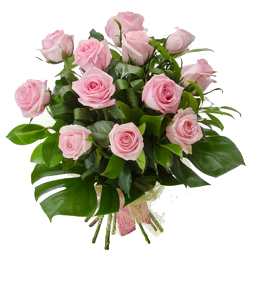 Pink Roses Flowers Bouquet Photo Transparent PNG Image