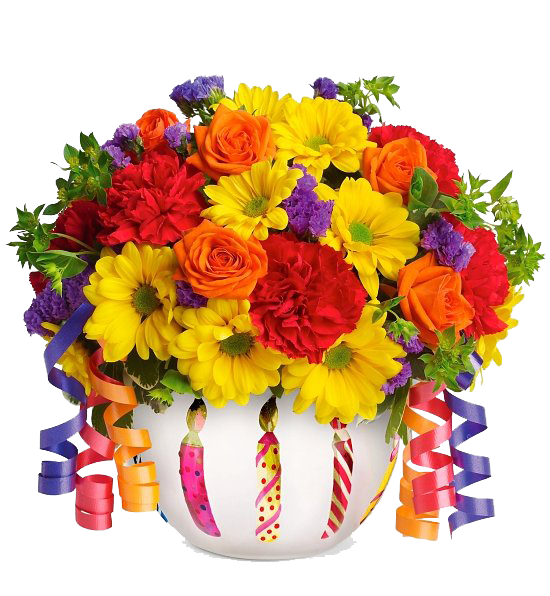 Birthday Flowers Bouquet File Transparent PNG Image