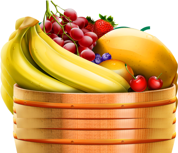 Basket Vector Fruits Free Photo Transparent PNG Image