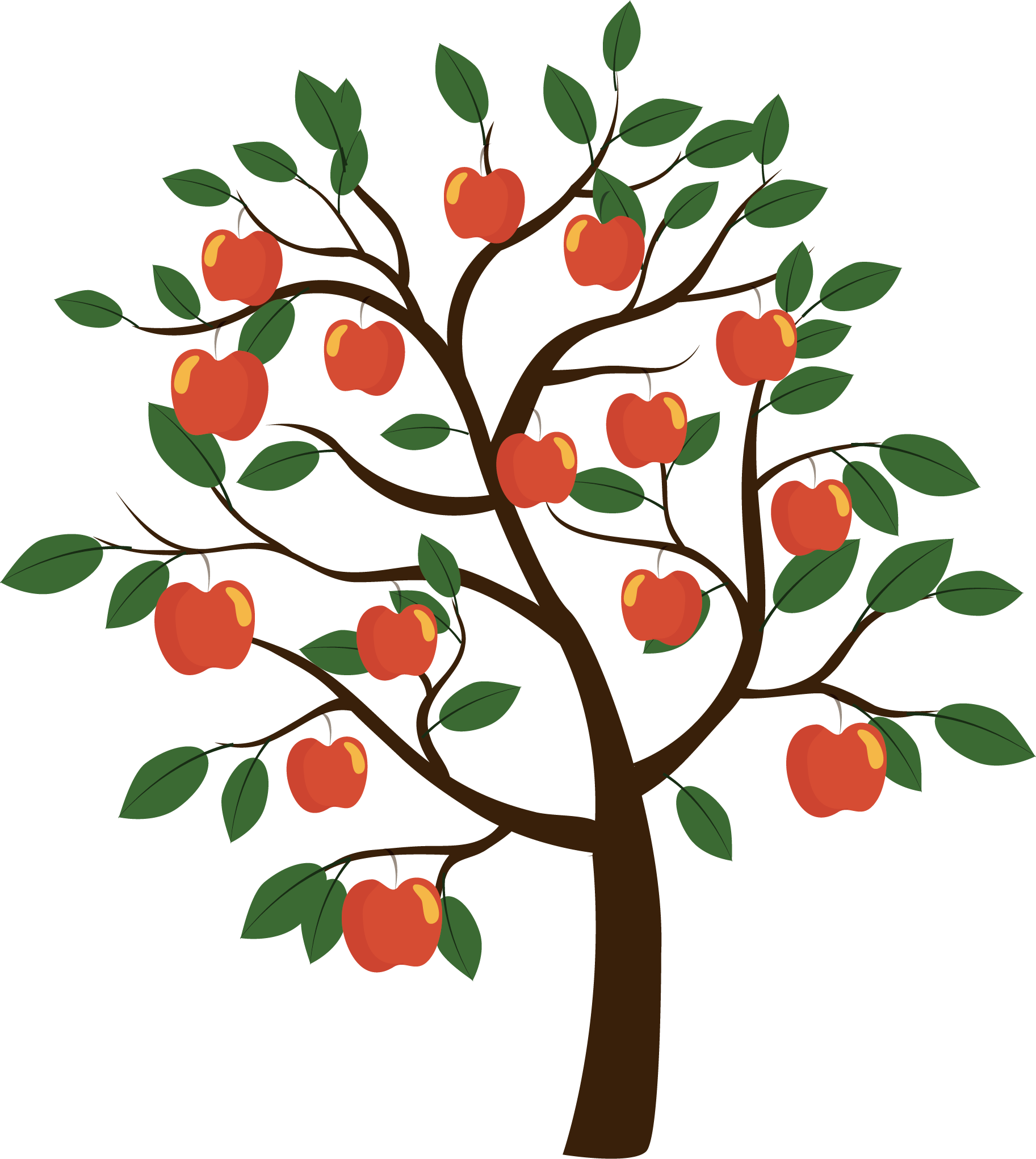 Vector Euclidean Fruit Tree Apple Free HQ Image Transparent PNG Image