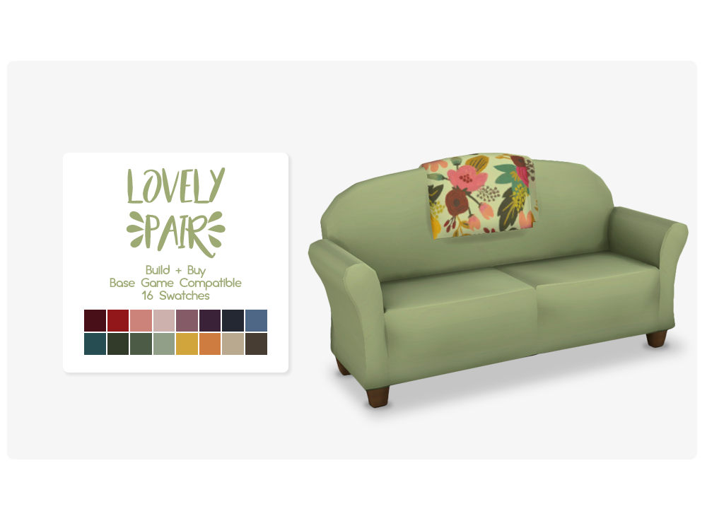 Sims Loveseat Green Furniture Free PNG HQ Transparent PNG Image