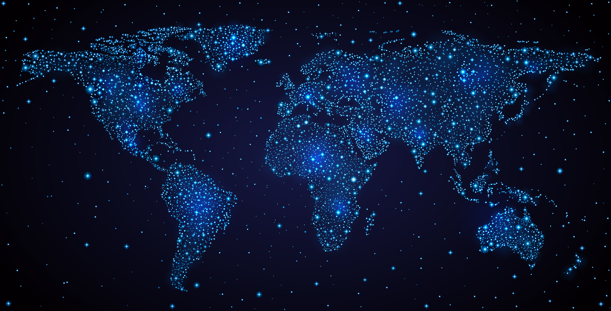 Blue Map Star Sky Night World Transparent PNG Image