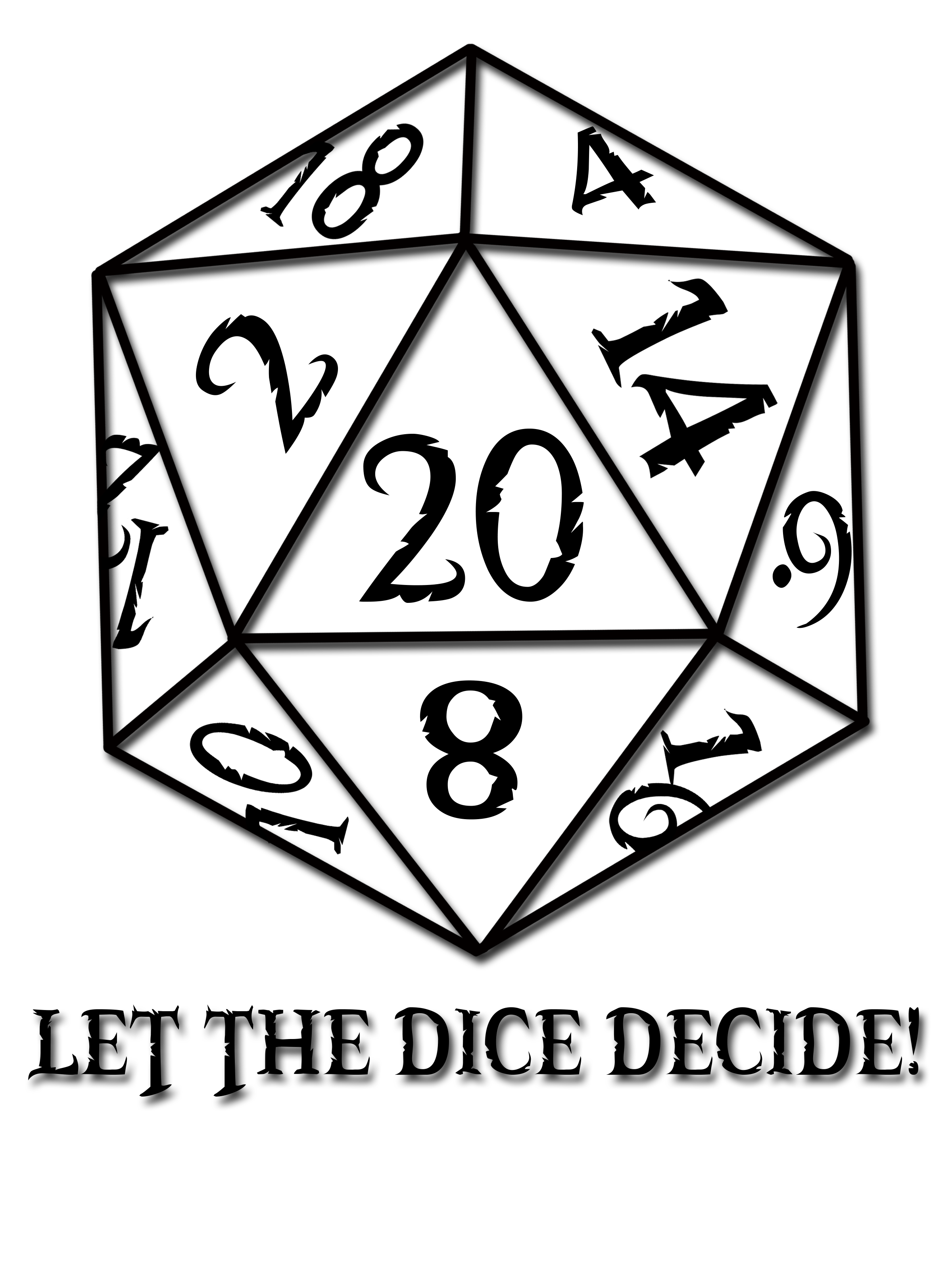 Platonic Solid Dungeons System Dragons Black D20 Transparent PNG Image