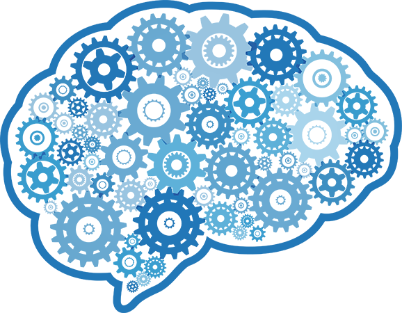 Blue Brain Gears Free HQ Image Transparent PNG Image