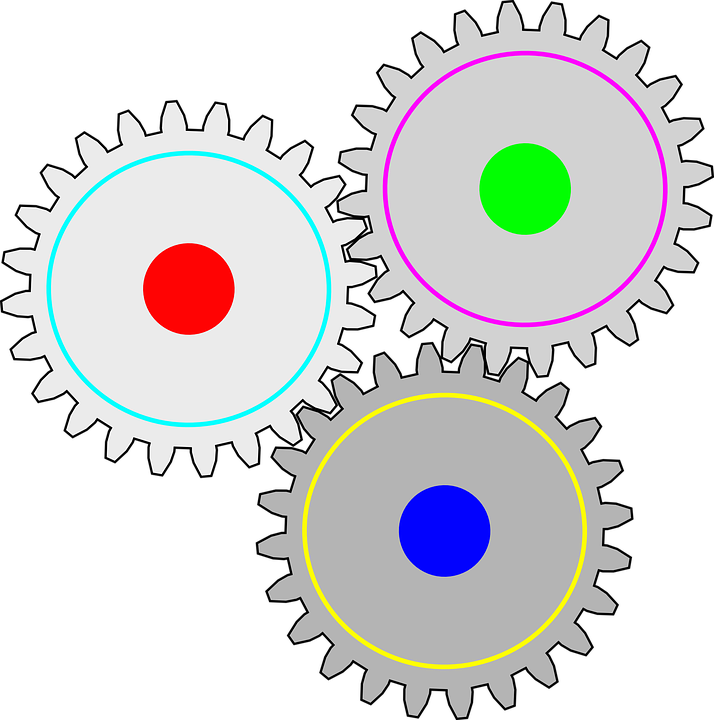 Silver Colorful Gears Download HQ Transparent PNG Image