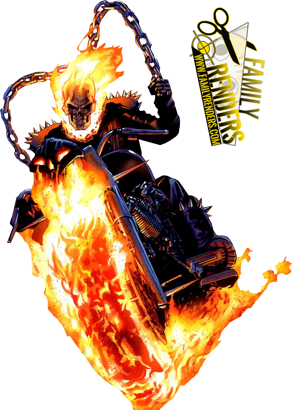 Ghost Flame Rider Free Clipart HQ Transparent PNG Image