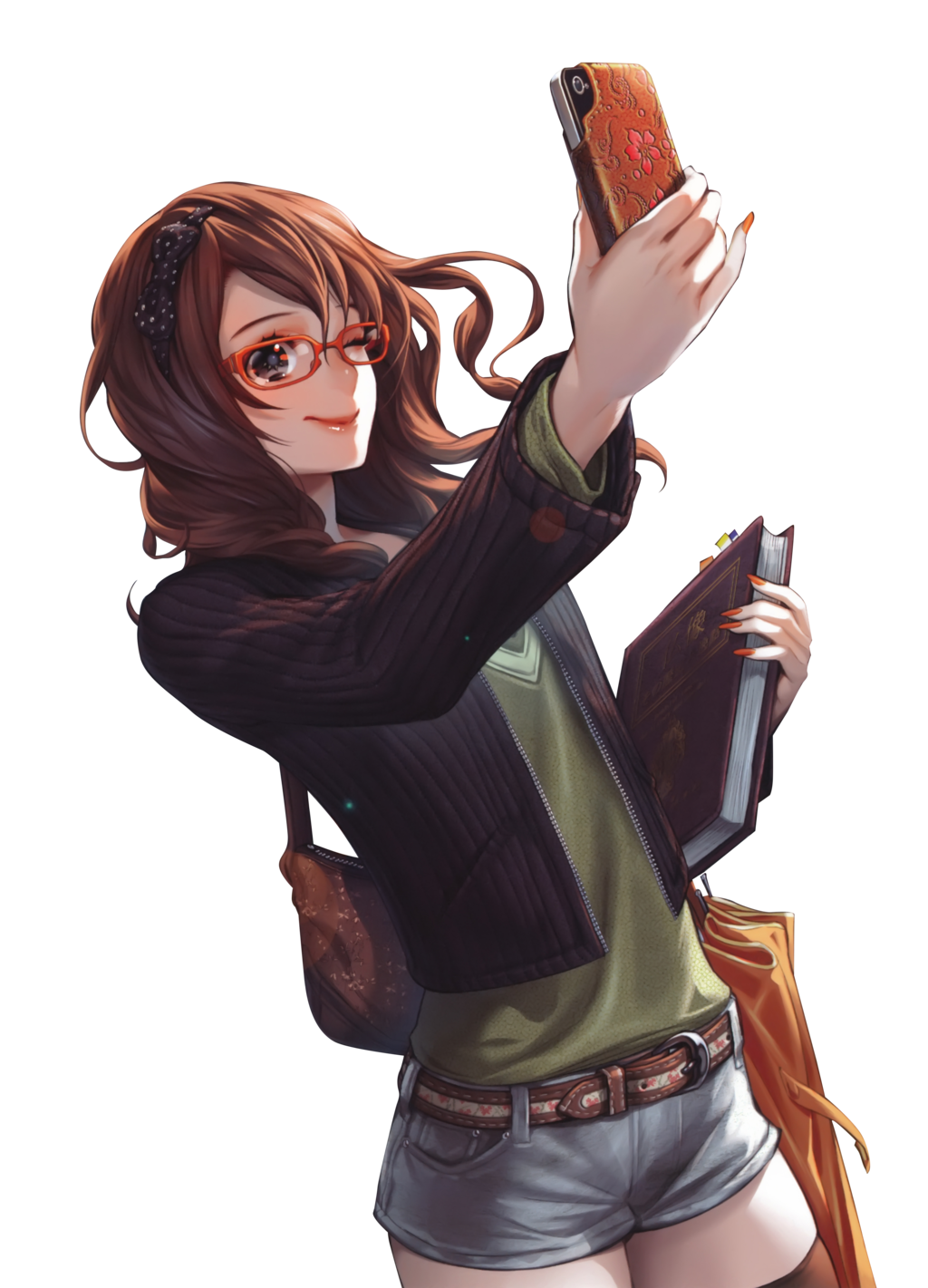 Mobile Using Girl Anime Phone Transparent PNG Image