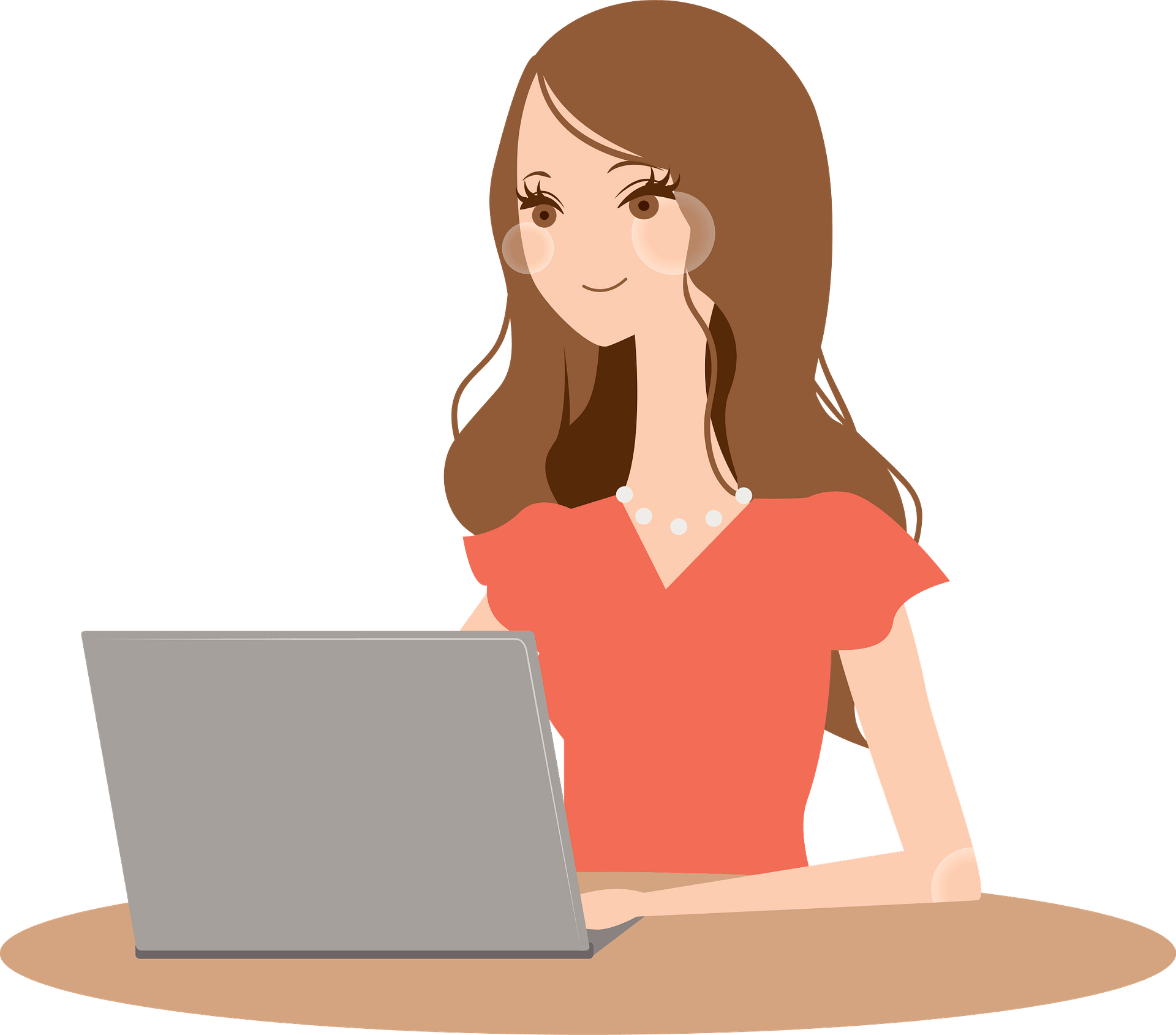 Using Girl Laptop Business Download HQ Transparent PNG Image