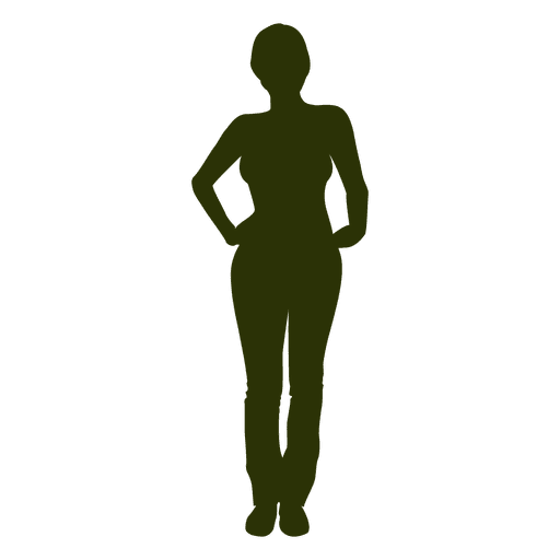 Standing Girl Vector Silhouette Free Clipart HQ Transparent PNG Image