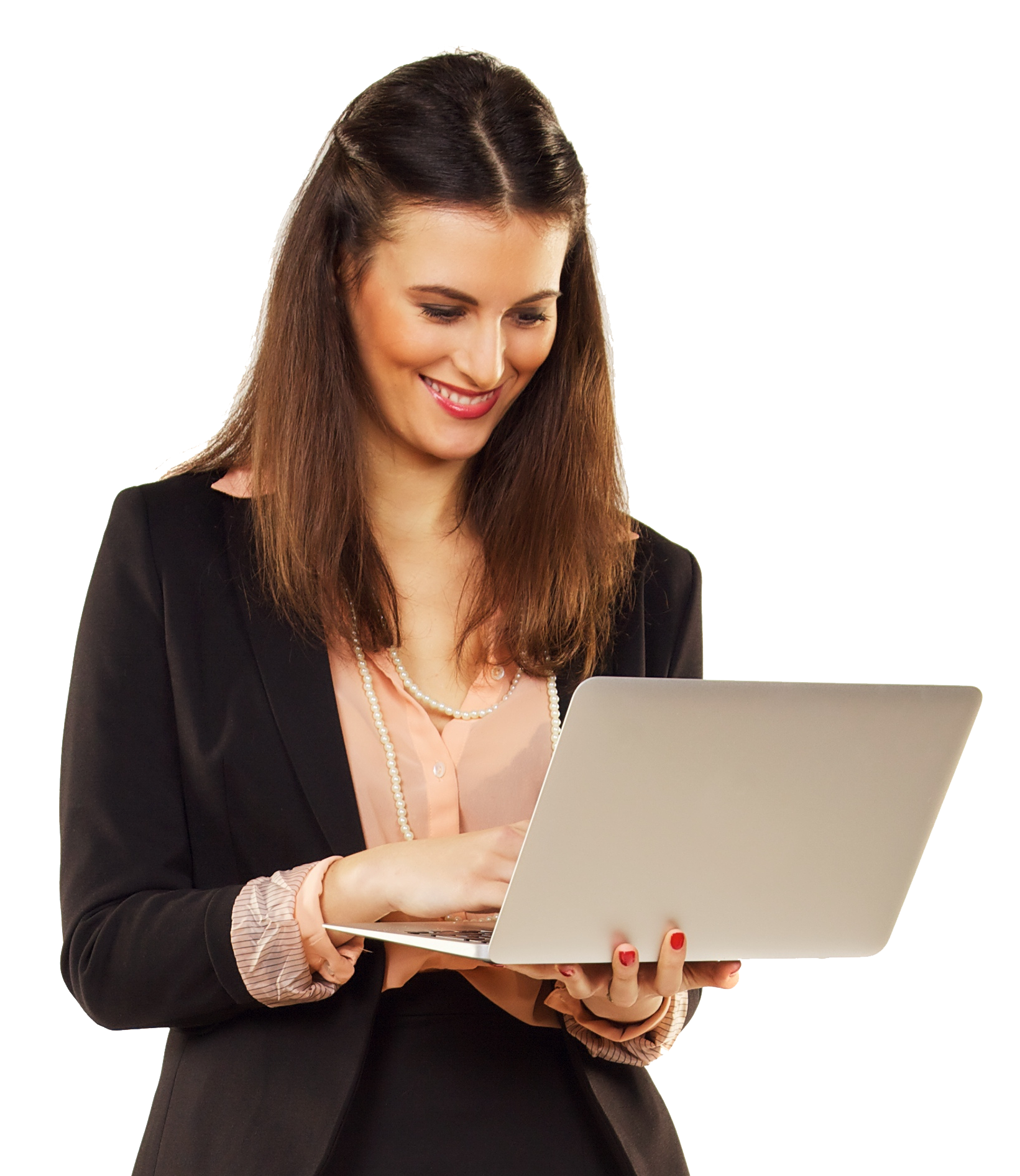 Using Girl Corporate Laptop PNG Free Photo Transparent PNG Image