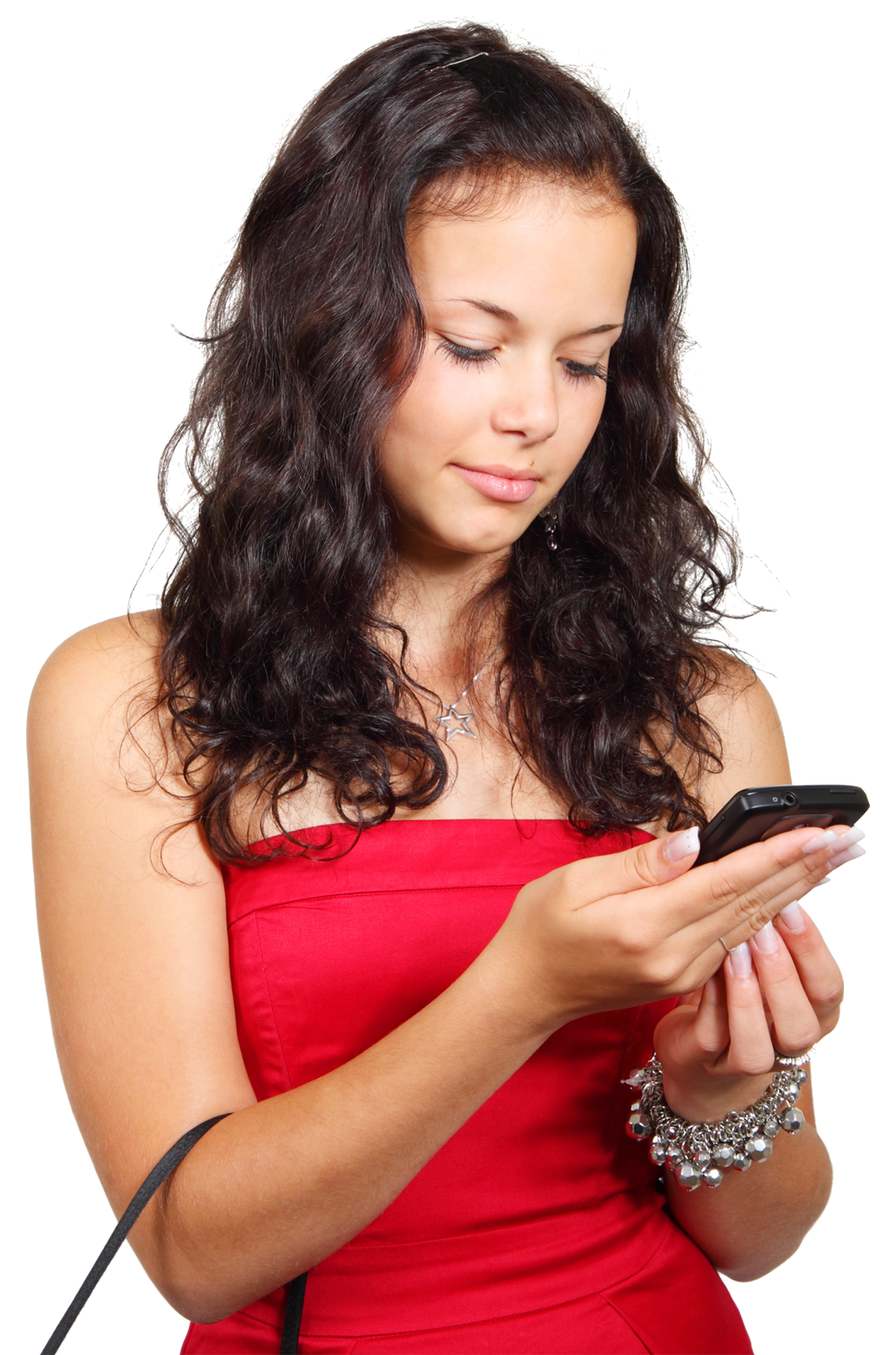 Mobile Hand Phone Holding Using Girl Transparent PNG Image