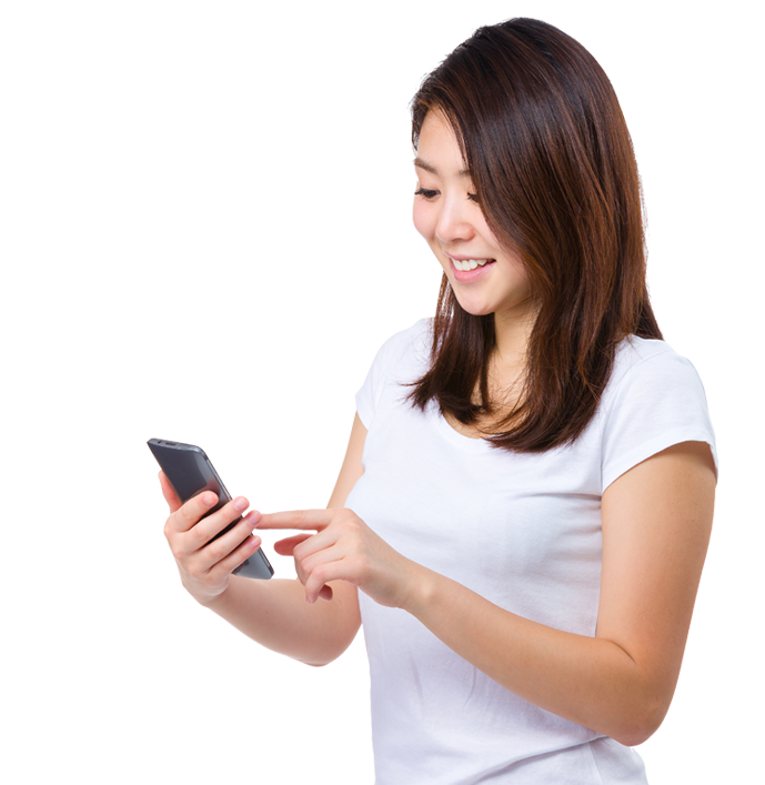 Mobile Using Girl Happy Phone Transparent PNG Image