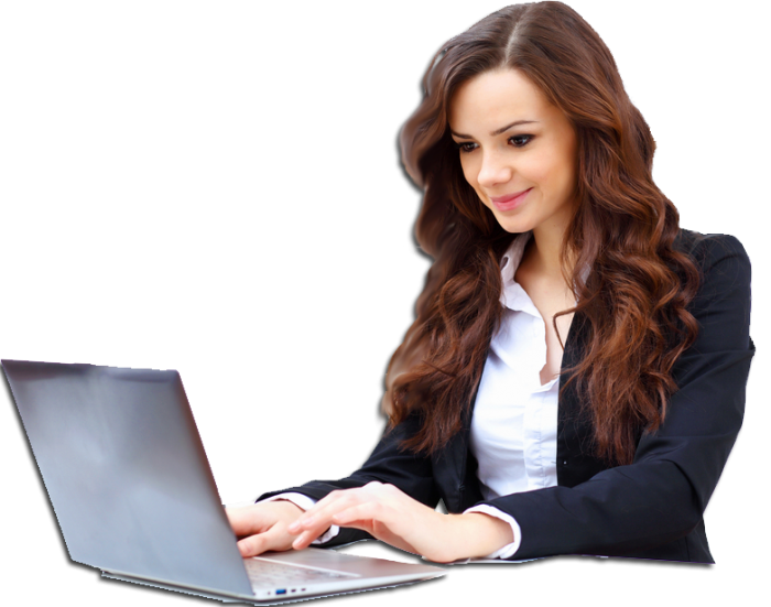 Using Girl Laptop Office Free HQ Image Transparent PNG Image