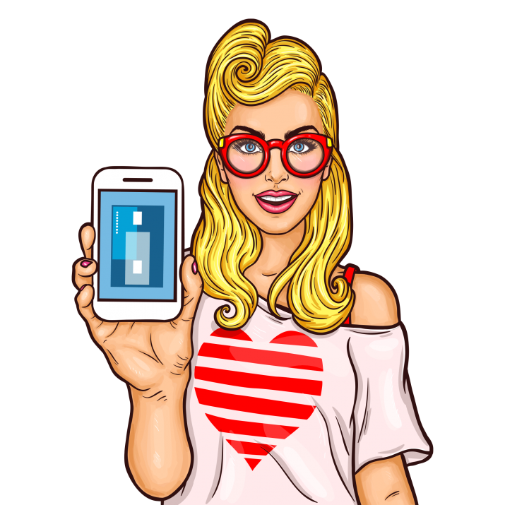 Art Mobile Pop Phone Using Girl Transparent PNG Image