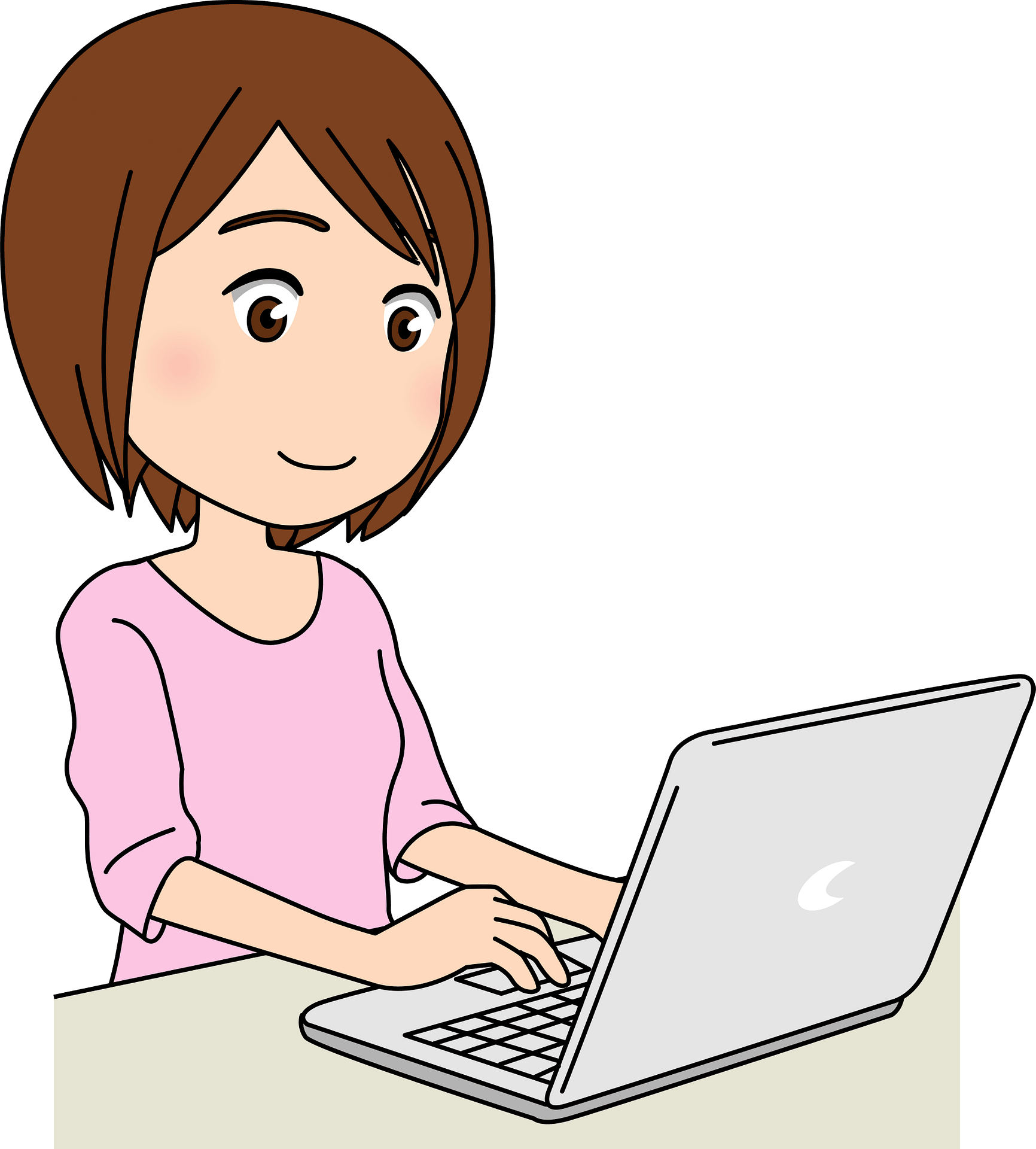 Professional Girl Laptop Using Download HQ Transparent PNG Image