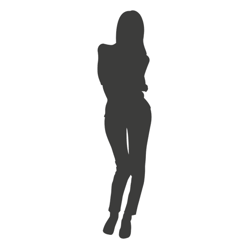 Standing Girl Vector Silhouette Free Transparent Image HD Transparent PNG Image