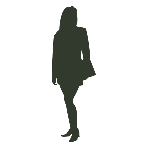 Standing Handbag Girl Vector Silhouette Transparent PNG Image