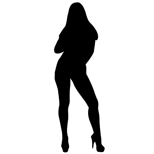 Standing Silhouette High Vector Heels Girl Transparent PNG Image