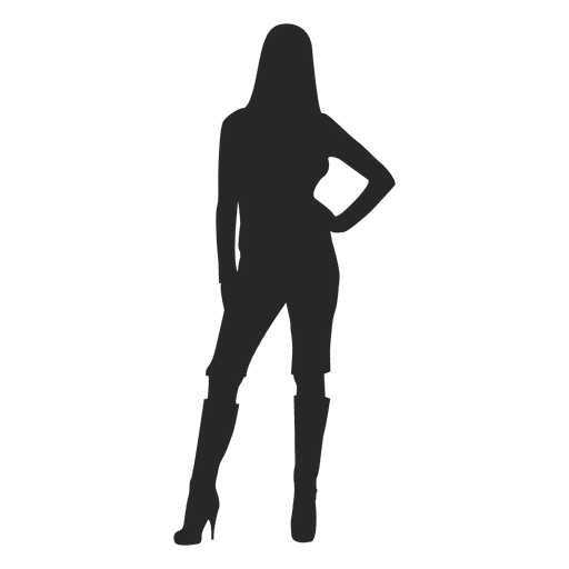 Standing Silhouette Boot Long Vector Girl Transparent PNG Image