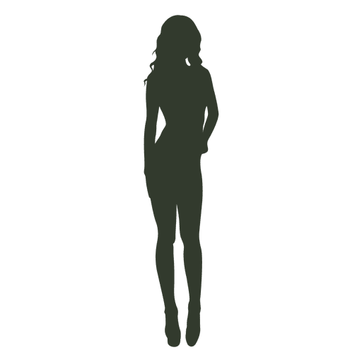 Standing Girl Vector Silhouette Pose Transparent PNG Image