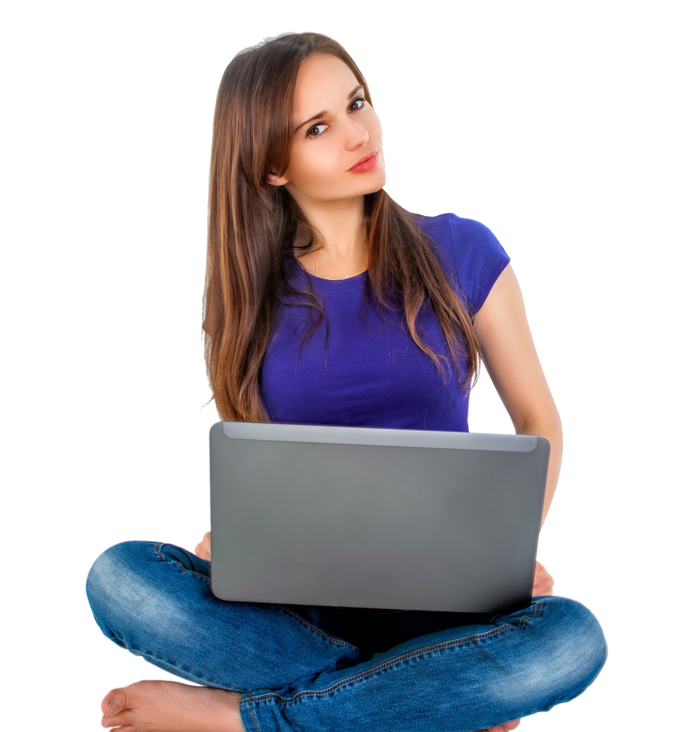 Using Girl Laptop Sitting PNG Download Free Transparent PNG Image