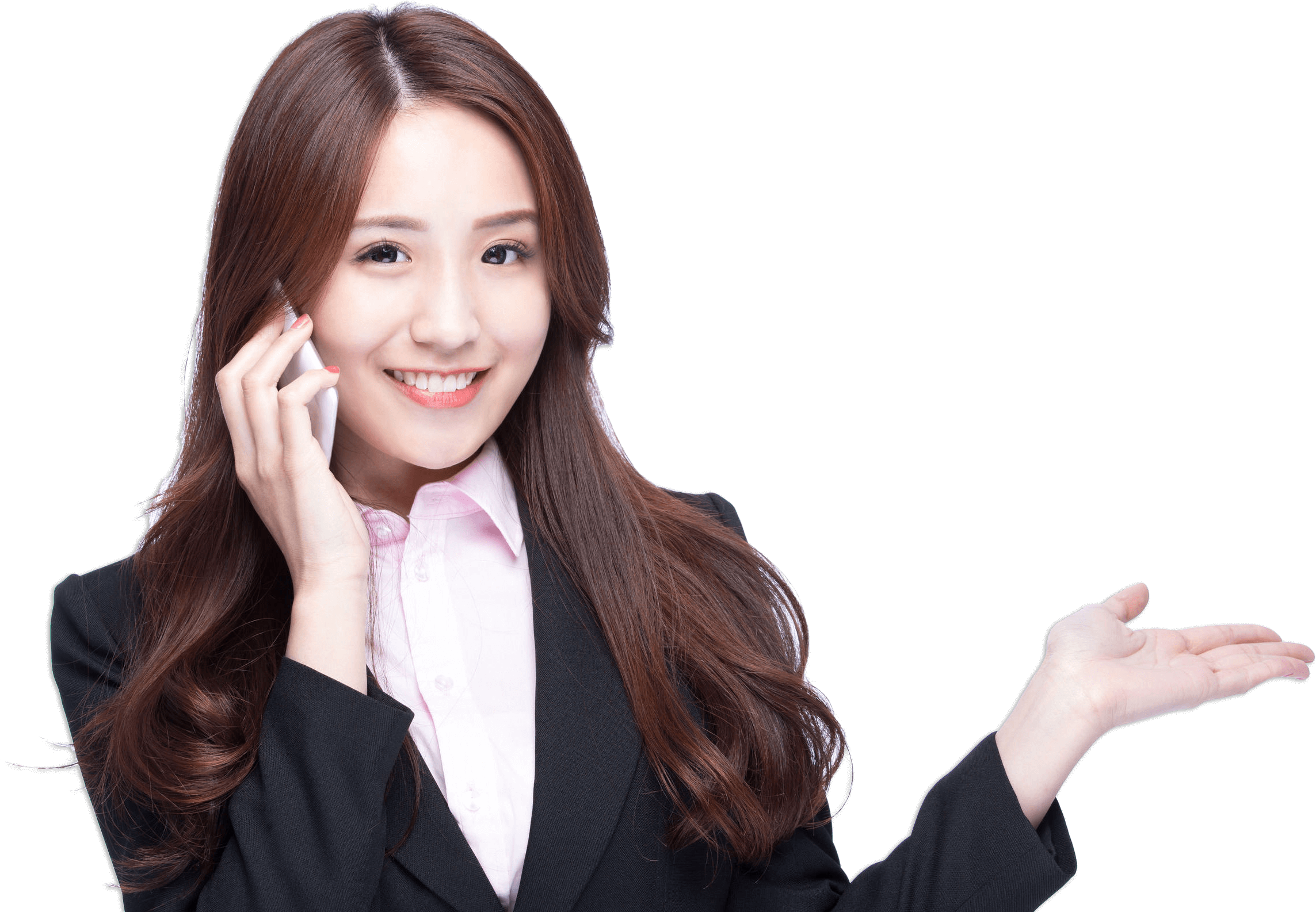 Mobile Using Smiling Girl Phone Transparent PNG Image