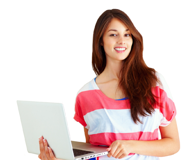 Using Girl Laptop Student Download HQ Transparent PNG Image