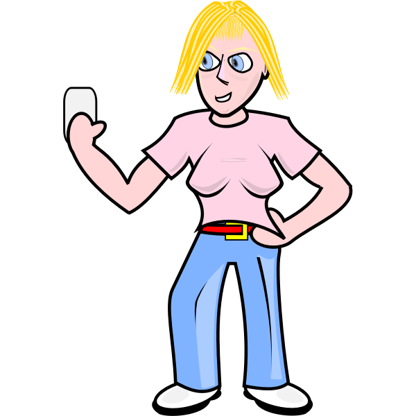 Mobile Using Teenage Girl Phone Transparent PNG Image