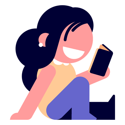 Mobile Using Girl Vector Phone Transparent PNG Image