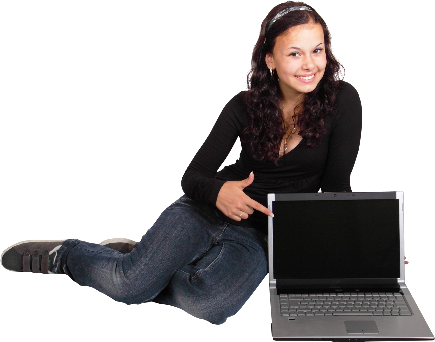 Using Girl Laptop Young Download Free Image Transparent PNG Image