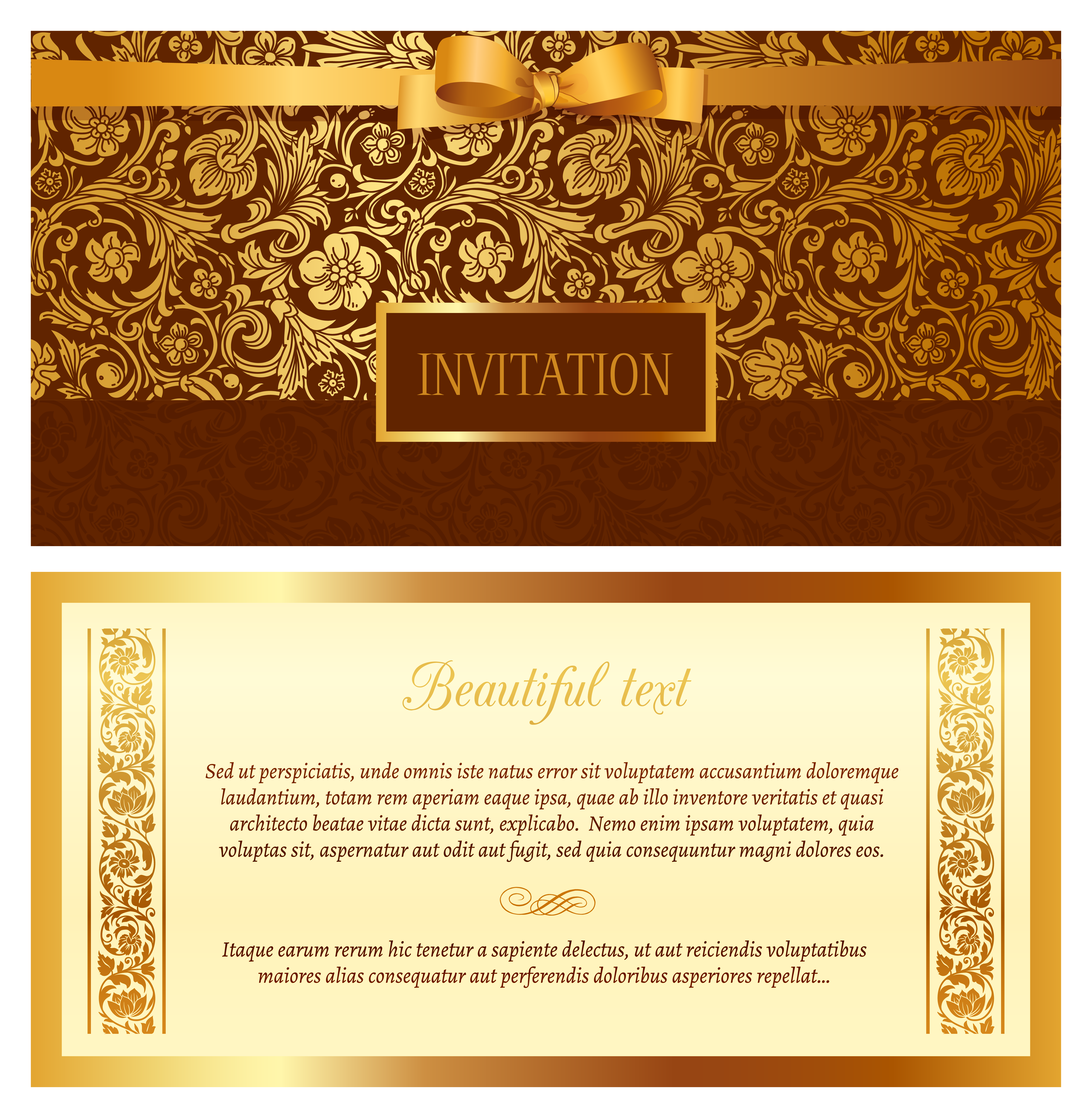 Golden Wedding Ornament Euclidean Vector Invitation Transparent PNG Image