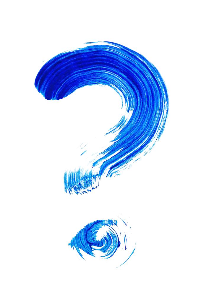 Blue Electric Question Mark Watercolor Painting Transparent PNG Image