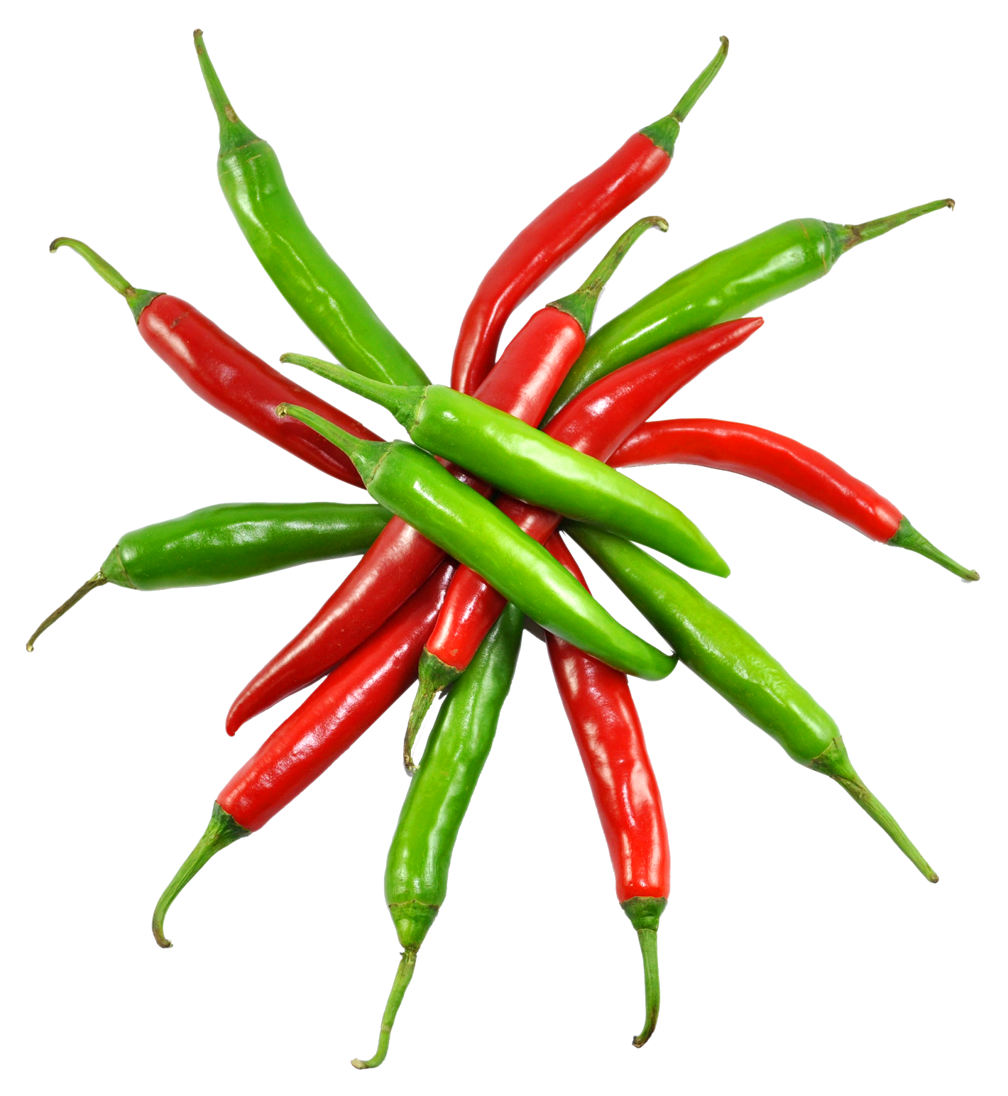 And Fresh Green Red Chilli Transparent PNG Image