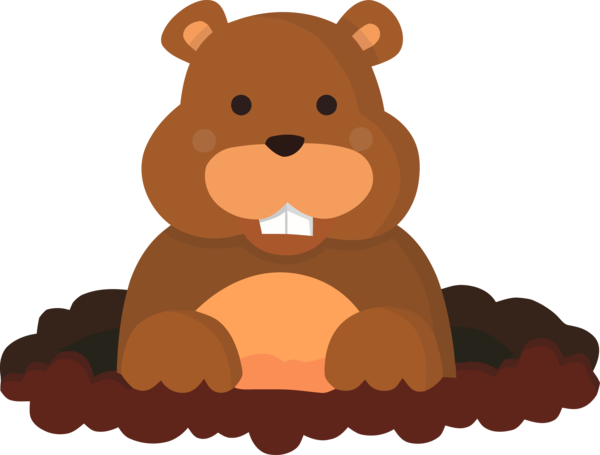 Groundhog Day Teddy Bear Brown For Countdown Transparent PNG Image