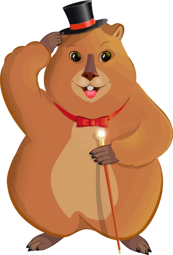 Groundhog Day Cartoon Squirrel For Eve Party Transparent PNG Image