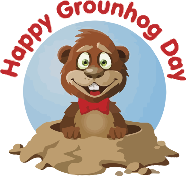 Groundhog Day Cartoon For Holiday 2020 Transparent PNG Image